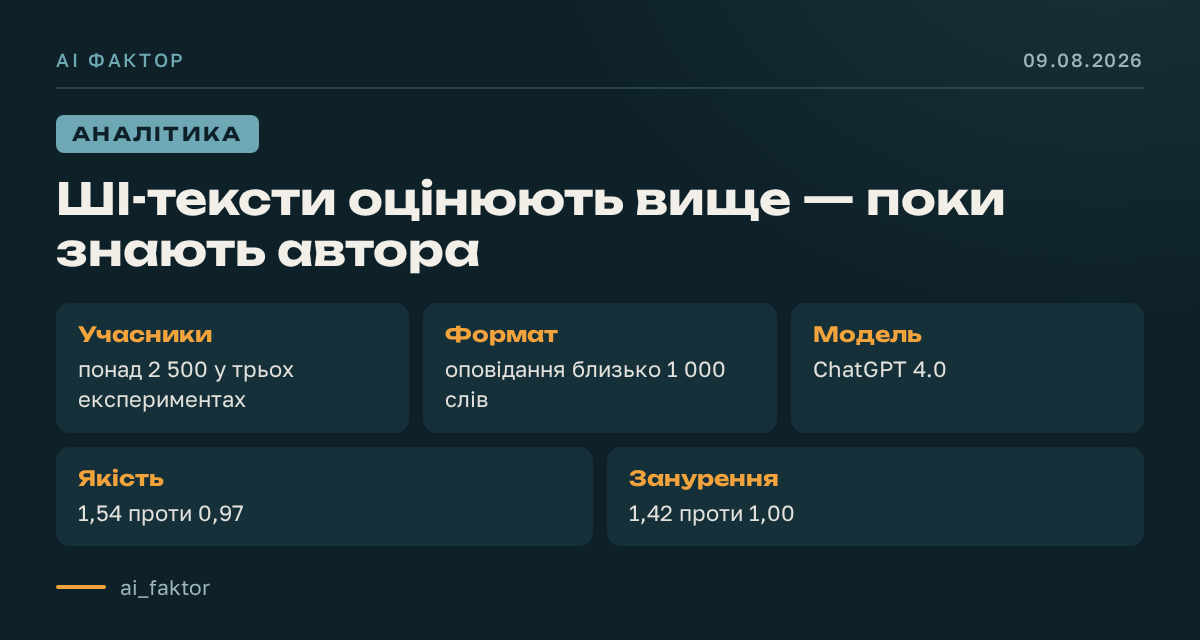 ШІ-тексти оцінюють вище — поки не знають автора