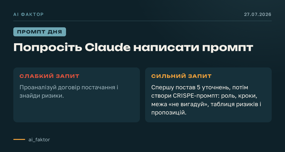 Попросіть Claude написати промпт