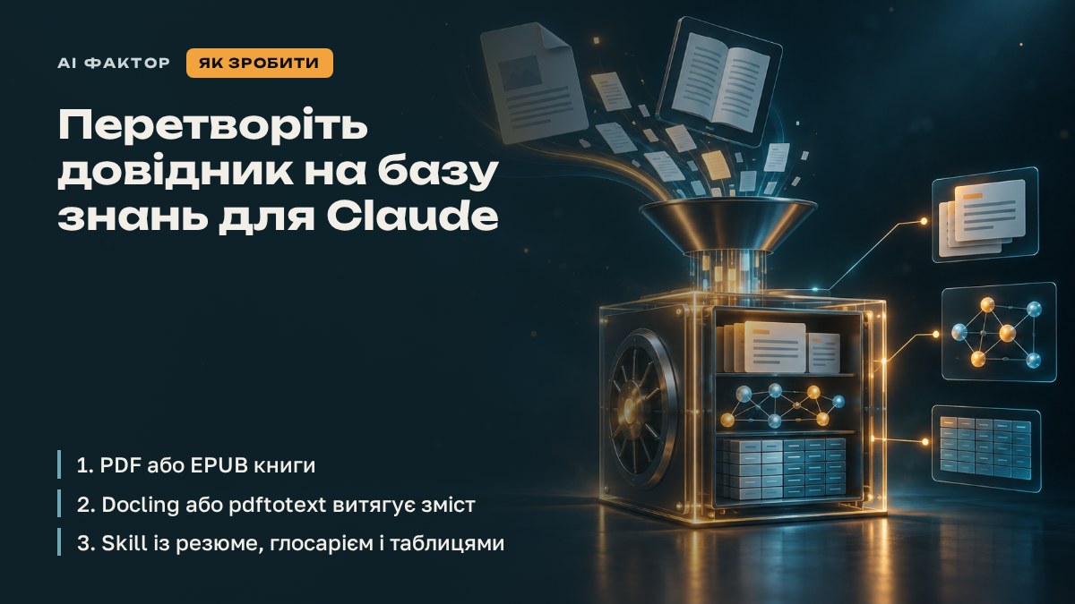 Перетворіть довідник на базу знань для Claude